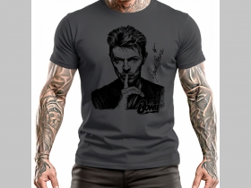 David Bowie - &scaron;ed&eacute; p&aacute;nske tričko 100%bavlna